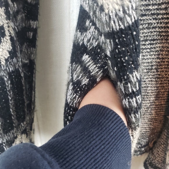 Lucky Brand‎ Aztec Blanket Cardigan Sweater Black Size Small - Picture 5 of 9